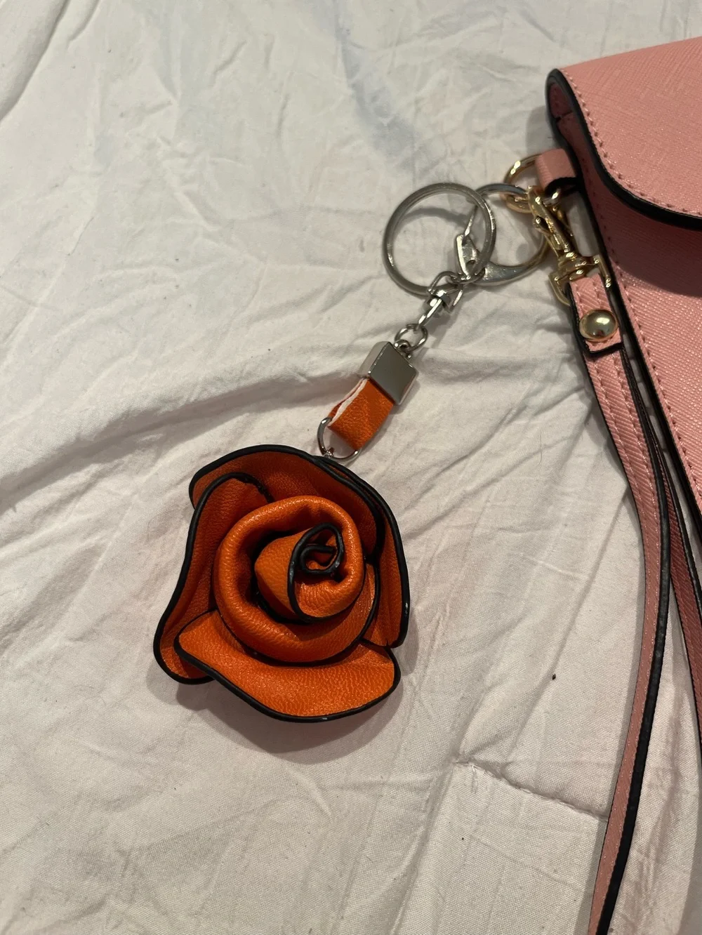 like new leather wristlet & bag charm bundle